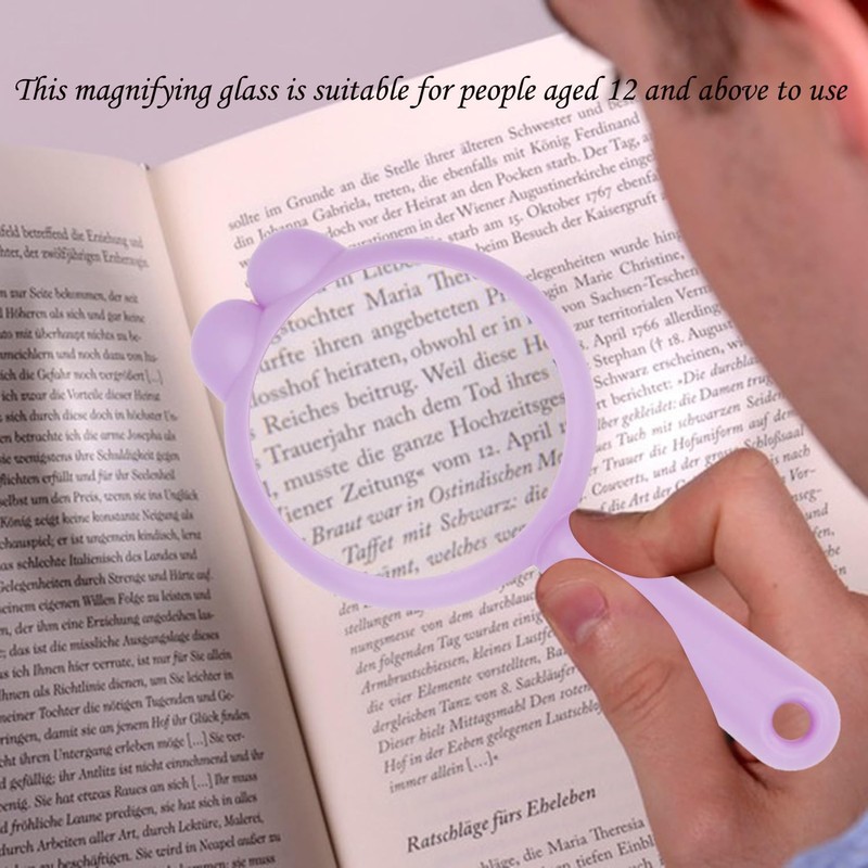 Rongon Magnifying Glass 4Pcs Handheld Shatterproof 4X Reading Magnifier 60mm