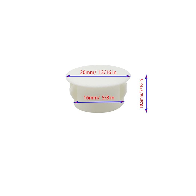 ZYYC 30 Pcs White Hole Plugs 16mm (5/8'') White Plastic