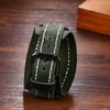 Lancardo Men Steampunk Leather Watch: Black Dial Multi-Layer Leather Strap