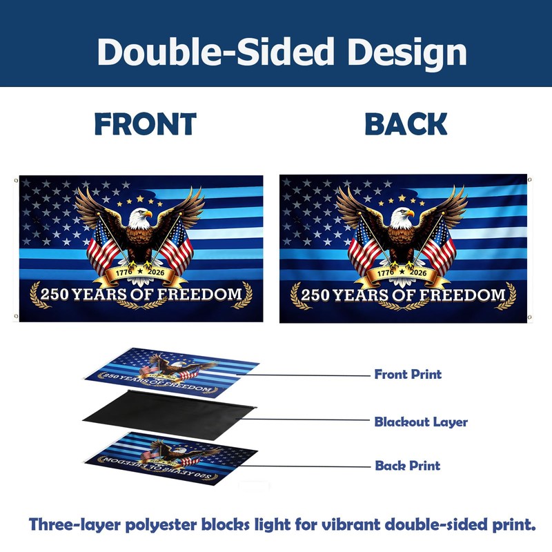 250 anniversary usa flag 3x5 Ft - [3-Layer]True Double Sided