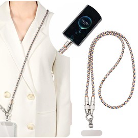 Turkalla Phone Lanyard Built-in USB-C to USB-C Fast Charging Cable, 2in1 Phone Crossbody Strap with 360° rotation Metal Tether Tab,4.1ft Phone Strap USB C Cable Lanyard (Type C)