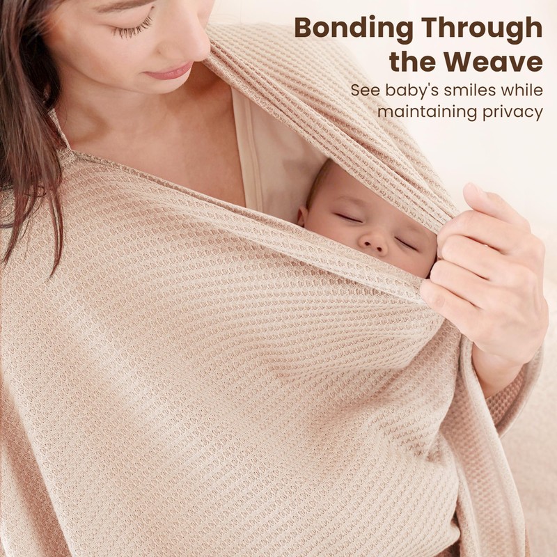 Konssy Nursing Cover for Breastfeeding, Soft & Breathable Privacy Poncho,