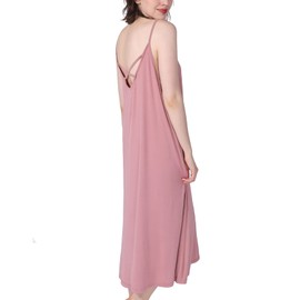 Lu's Chic Women's Nightgown Cami Cotton Sleepwear Plus Size Sleeveless Loungewear Soft Summer Night Pajama Sleep Dress Knee Length Nightwear Pink 5X