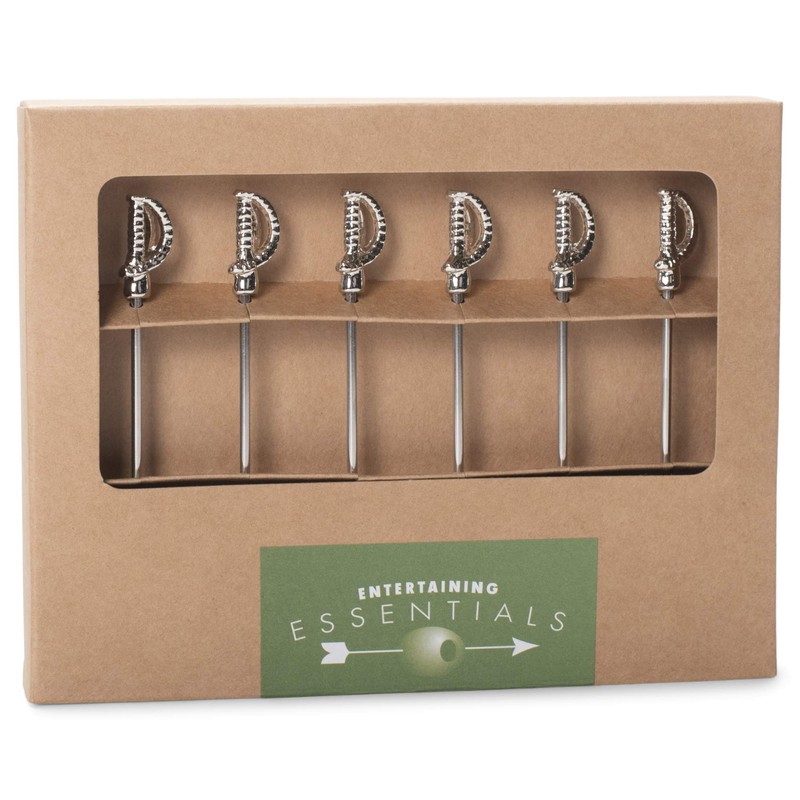 Cork Pops Stainless Steel 4 Inch Rapier Sword Cocktail Picks