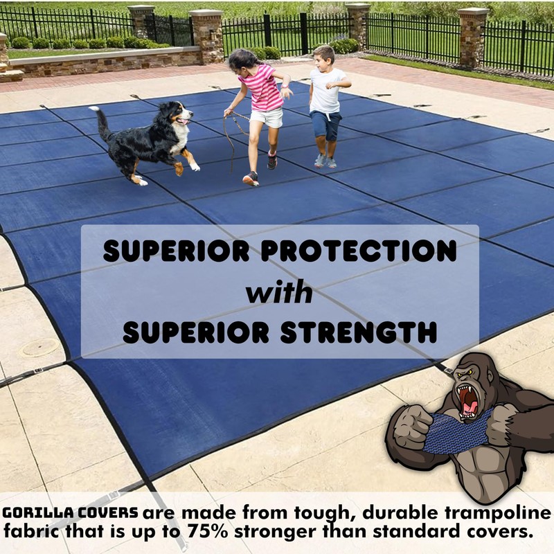 Freetime Fun Rectangle Pool Safety Covers for Inground Pools -