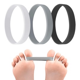 Zehenspreizer Trainingsband für Hallux Valgus Korrektur Set zur Unterstützung bei Ballenzehen, wiederverwendbar für Damen und Herren, 3 Stück, Silikon Stretchband, 3 Farben (Klein)