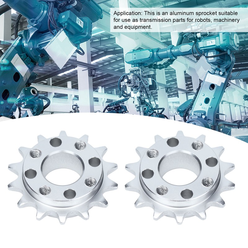2Pcs Sprocket Gear Aluminum Anodic Oxidation Gears for Robots Machinery