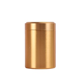Metal Tin for Spices, Pills and Herbs, Odour-Proof and Waterproof, Metal Aluminium, Premium Stash Transport Box, High-Quality Tube Box Storage, Clean Design (Gold, 65 x 45 mm)