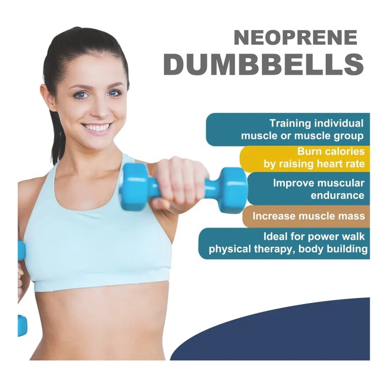 2 Pzs Mancuerna 3kg Pesa Ejercicio Fitness Yoga Gym