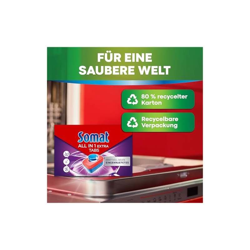 Somat All in 1 Extra Dishwasher Tabs (92 Tabs), Dish