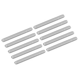 uxcell 10Pcs M4-0.7x40mm Fully Threaded Rods, Threaded Rods Bar Studs, 304 Stainless Steel Long Thread Screws Hardware for U-Bolts, Anchors, Clamps, Hangers, Silver