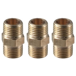 SHUATI Sanitary Fittings,Pipe Fitting 3pcs Brass Pipe Fitting Hex Nipple,Double Outer Filament Adapter Nipple 1/8 BSP Male X 1/8 BSP Male Thread Connector