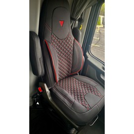 V-TRUCK CORP SEAT Cover for Volvo VNL 2019-PRESENT OEM Stock SEAT, VL2019-SC-C-BLK/RED