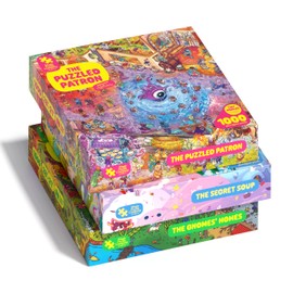 Magic Puzzles 3-Pack • Series Three • The Secret Soup, The Puzzled Patron, & The Gnomes' Homes • 1000 Piece Jigsaw Puzzles from The Magic Puzzle Company