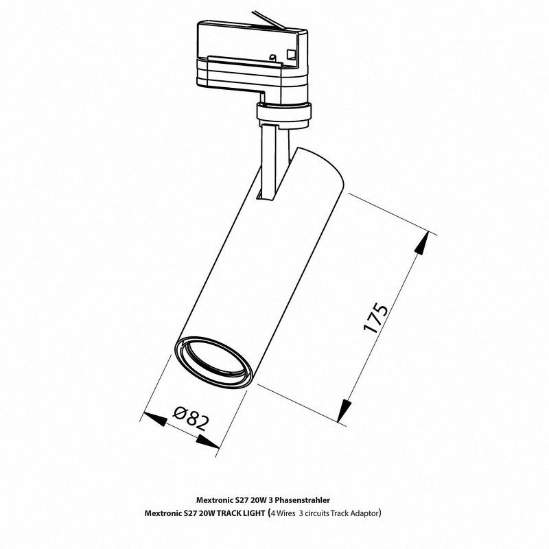 Mextronic 3-Phase LED Spotlight for Busbar Systems: 20 W, Diameter