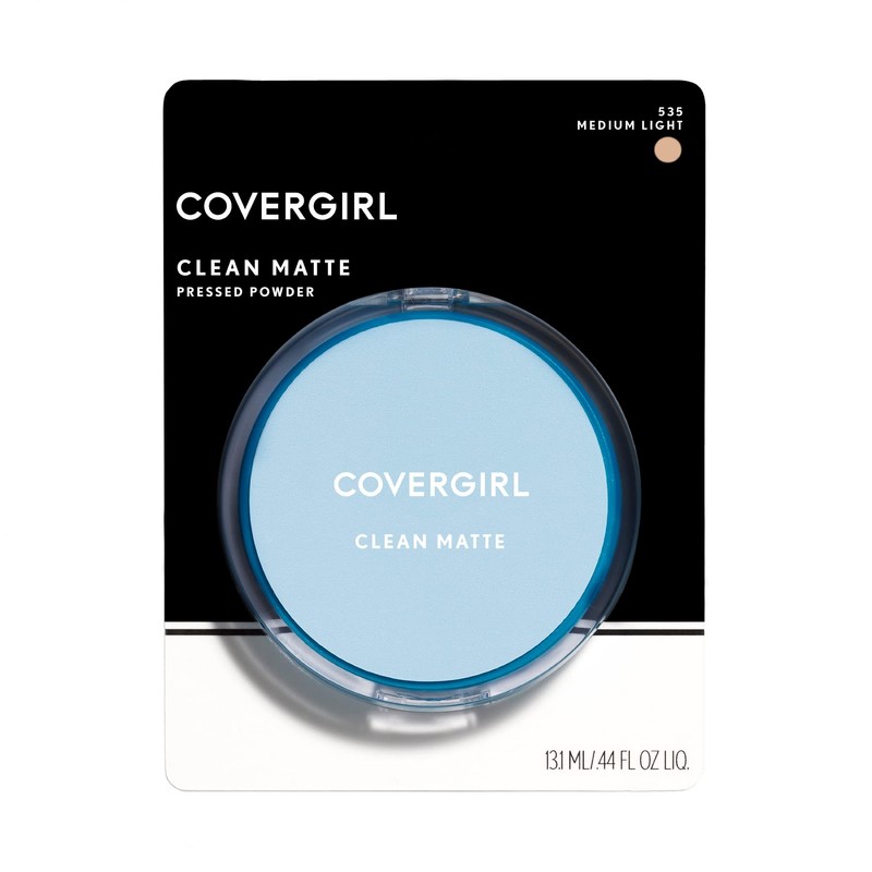 COVERGIRL Clean Matte Pressed Powder, Medium Light 535, 0.35 Oz,
