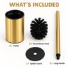 Gold Stainless Steel Toilet Brush and Holder Set with Long