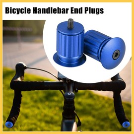 BULLSPANN Handlebar End Plug Adjustable Handlebar Bike Bar End for Bicycle Mountain Bike Road Bike MTB 17.5-22mm Aluminum Alloy 1 Pair Blue