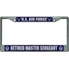 U.S. Air Force Retired Master Sergeant Chrome License Plate Frame