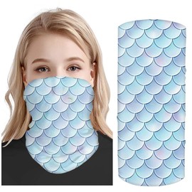 Face Scarf Cover Mermaid Fish Mask Bandana | Reusable Face Mask Covering Mouth Nose Cover | Protect from Dust Sun Bandanas | Neck Gaiter (Mermaid Fish)