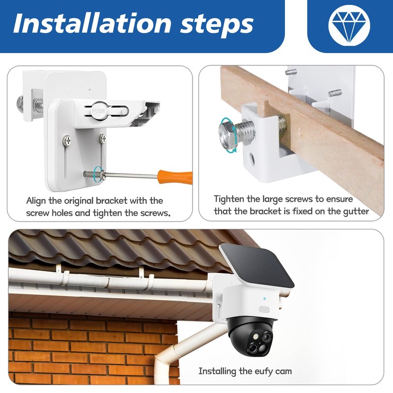 Gutter Mount Bracket for Eufy Security SoloCam S340 & E30
