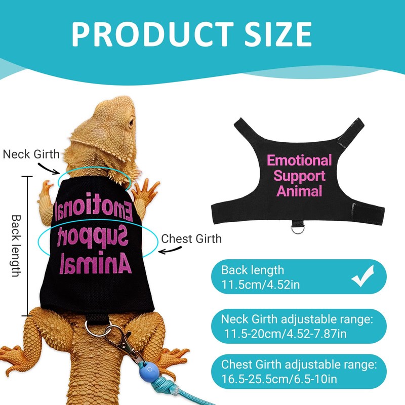 Bearded Dragon Lizards Clothes with Leash Set - Cute Lizard
