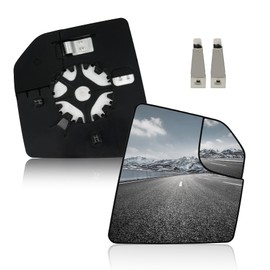 Passenger Heated Mirror Glass Replacement for Ford F150 2015 2016 2017 2018 2019 2020, Rght Side Rearview Mirror Glass with Backing Plate Fits F-150 2015-2020