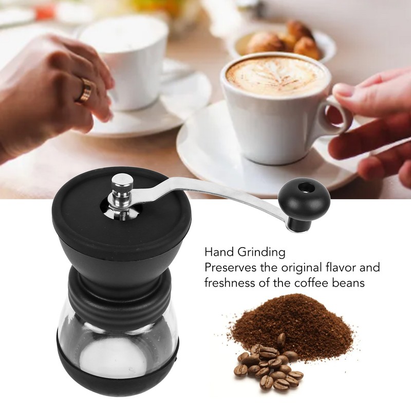 Manual Coffee Bean Grinder Portable Stainless Steel Silicone Easy to