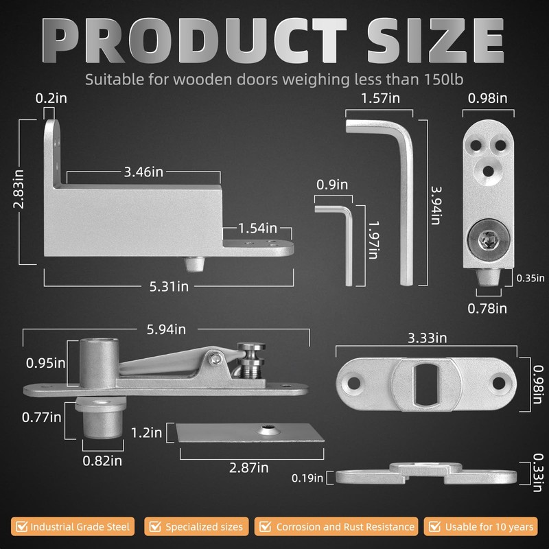 Self Closing Pivot Door Hinge, Heavy Duty Hidden Hinge for