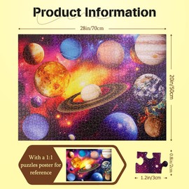1000 Pieces Jigsaw Puzzles for Adults 1000-Pieces Puzzles Art Jigsaw Puzzles Impossible Hard Difficult Challenging Puzzles for Teens Outer Space Planet Puzzle 28 x 20 inch