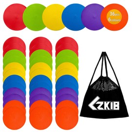 LZKIB Spot Markers 4.72 Inch 36 Pcs Anti-Slip Agility Floor Markers,Colorful Flat Field Gym Classroom Floor Spots Set for Indoor Outdoor Soccer Basketball Sports Speed Training and Drills
