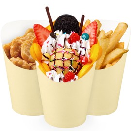 CUSINIUM 14 oz 50-Pack Ivory French Fry Cups - Charcuterie Cups Disposable