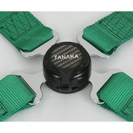 TANAKA UNIVERSAL GREEN 4 POINT CAMLOCK QUICK RELEASE RACING SEAT BELT HARNESS 2"
