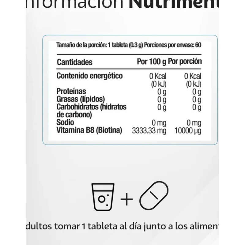 Biotina 10,000 Mg - 60 Cápsulas Sin Sabor
