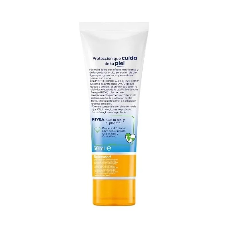 Nivea Protector Solar Facial Control De Brillo Fps 50+ 50ml