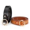 YooAi Belts for Women Casual Leather Eyelet Belt with Gold