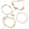 fxmimior 6 Pcs Boho Women Gold Shell Ankle Bracelets Summer