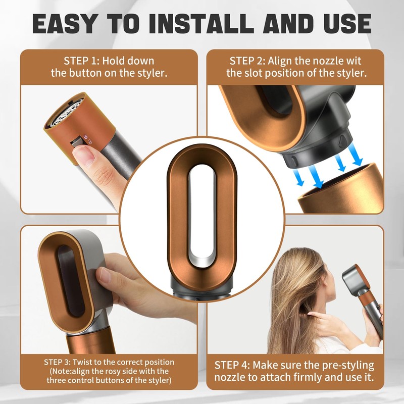 Pre-Styling Dryer Nozzle for Dyson Airwrap Styler Attachment,Replacement Pre-Styling Dryer