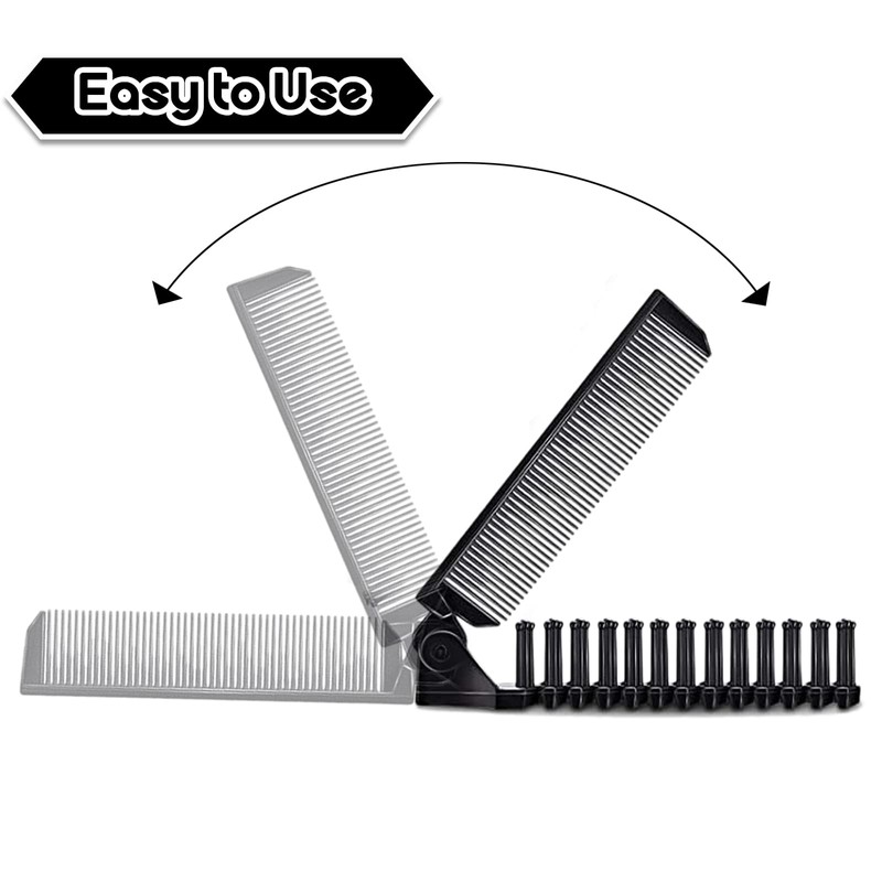 ExceLife Foldable Hair Comb, Travel Pocket Size Collapsible Comb Double