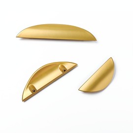 Guolich 2 Pcs Hole Centers 2.51 Inch(64mm) Kitchen Drawer Handle Door Cabinet Pulls Zinc Alloy Handle Modern Gold Brushed Brass Hardware for Wardrobe Bathroom Dresser (64mm Gold)