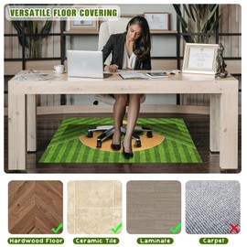 Office Chair Mat for Hardwood Floor 36"X 48" Office Rugs for Gaming Rolling Chairs Baseball Computer Desk Chair Non-Slip Court Style Protector Mats for Hard Floor & Tile Floor Decor