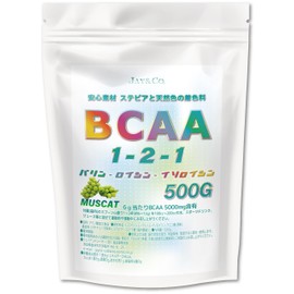JAY&CO. 安心の 合成甘味料・合成着色料 無添加 BCAA 1-2-1 (83回分 500g, シャインマスカット)