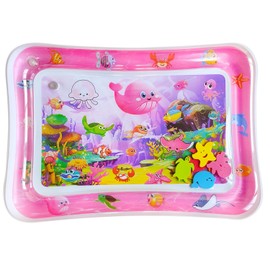 Water Mat Baby Pink, Water Play Mat Baby, Baby Toy for 3 6 9 Months Girls and Boys, Great Gift Idea for Newborn (Whale - Pink)