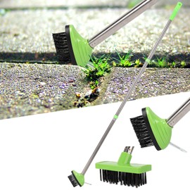 Kinaba 3 in 1 Weeding Wire Metal Brush Tools for Patio,Paving,Sideway,Garden Path and Driveway For Hard Floor, Green