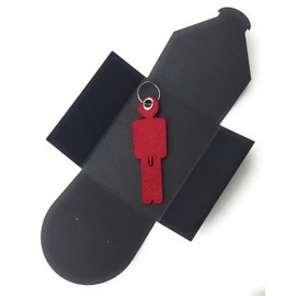 'Felt Keychain "His in Dark Red. Made from Felt for the Key Ring + eFuture's nice Keyring. FREE filzschneider. de Postcard' Danke ', practical gift. Made in Germany.