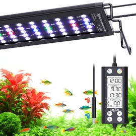 SEAOURA Aquarium Light for Fish Tanks, 24-30in Full Spectrum LED Lights with Temp Alarm, 3 Timers Auto On/Off with Memory Function, WRGB Custom, 20 Level Dimmable Brightness for Freshwater Plants