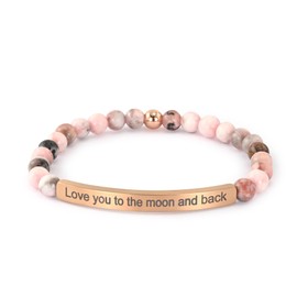 cusurlove Inspirational Bracelets for Women,Christian Bible Verse Faith Jewelry, Religious Jesus Prayer Gift for Sister, Friend, Healing Spiritual Encouragement (Love You to The Moon and Back)