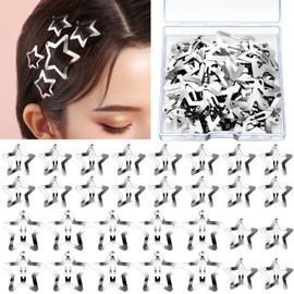 YGDZ 30 PCS Star Hair Clips, 1.22" 20 PCS Star Y2K Hair Accessories, 10 PCS 1.61" Silver Star Clips for Girls Women, Rave Accessories, Non Slip Star Barrettes, Metal Star Snap Hair Clips