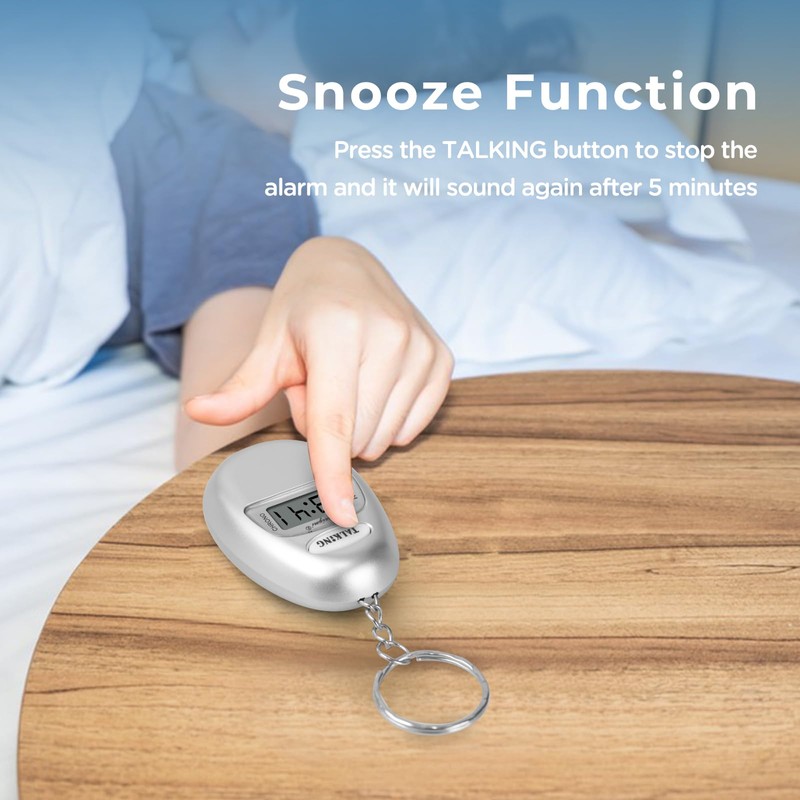 Awaiymi 2 Pack Talking Clock for Blind Elderly, Small Travel
