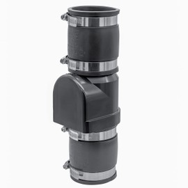 Fernco CV-200 2 Inch x 2 Inch Sewage PVC Check Valve with Stainless Steel Clamps